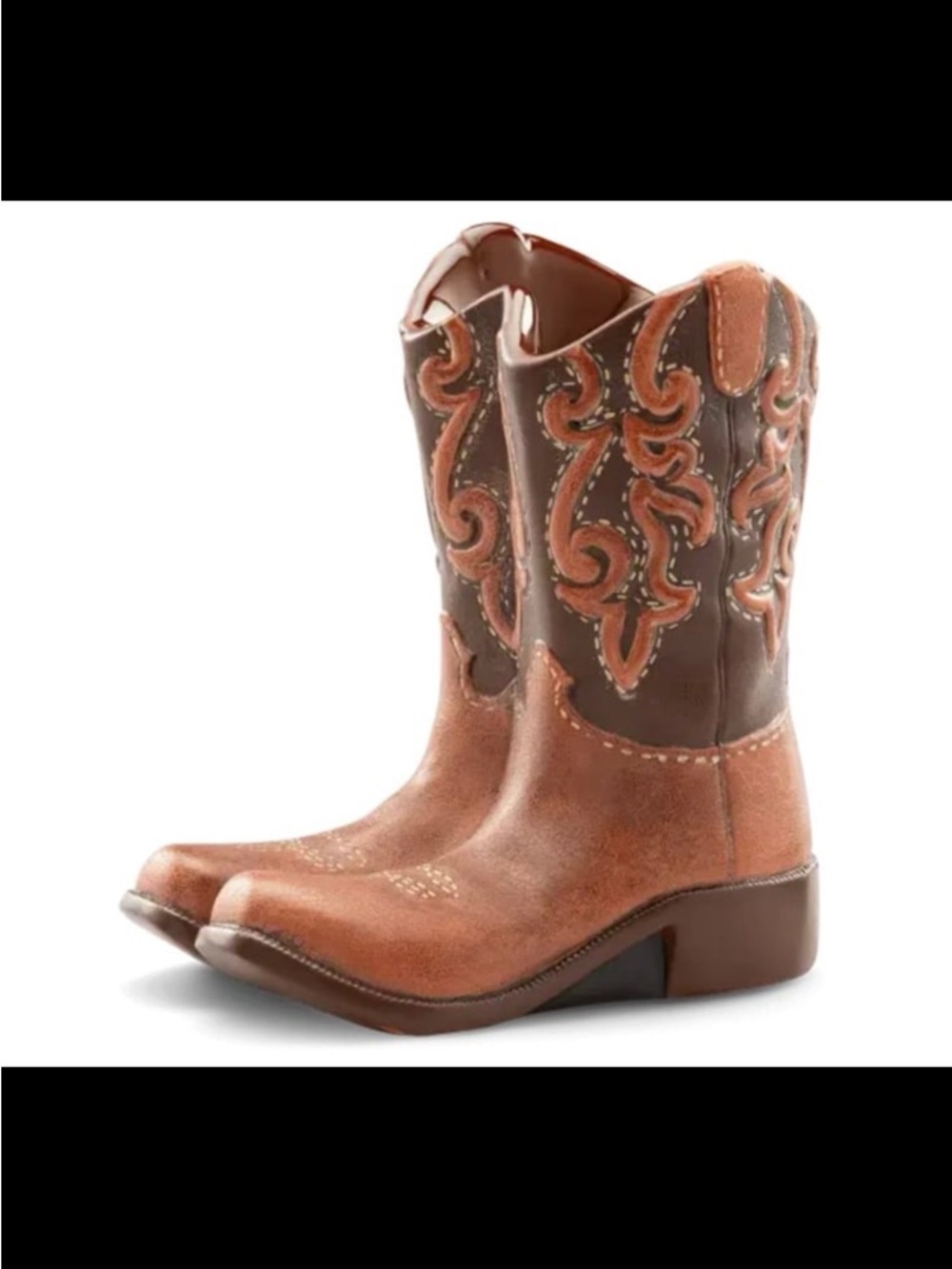 Scentsy Wax Warmer- Rodeo- Brown Western Embroidered Leather Cowboy Boots